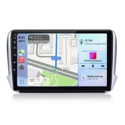 Zdjęcie produktu dla Radio samochodowe Hexinex 10 cali do Peugeot 2008 (2012–2018) Android 15, 2 GB + 64 GB, 4 rdzeni, Wi-Fi, BT Carplay FM RDS SWC 2DIN DAB+
