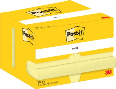 Zdjęcie produktu dla Post-It 7100290170, Prostokąt, Żółty, Papier, 51 mm, 76 mm, 100 ark.
