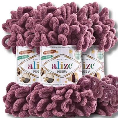 Obrázek produktu pro Alize 3x 100g Nadýchaná příze, jednobarevná, vhodná pro háčkování a pletení (růžová - 28)