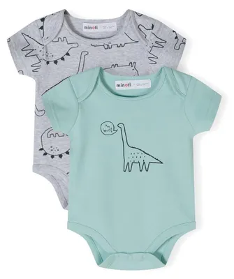 Produktbild von Minoti Baby Bodys Baumwolle kurzarm Mint Gr. 50 für Jungen