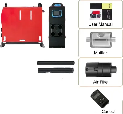 Image de Chauffage auxiliaire diesel, 8 kW, avec télécommande, écran LCD bleu à 4 cadrans, 5 kW