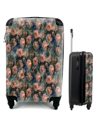 Produktbild von MuchoWow® Koffer Handgepäck Trolley Rollkoffer Kleine Reisekoffer mit 4 Rollen - Rosen - Aquarell - Rosa - Cabin Size < 55x40x23 cm & 55x40x20 cm - Fotokoffer - Kabinenkoffer - Boardgepäck - Reise-Box - Reisekoffer - Reisegepäck - Koffer mit Bild - Trolley für Kinder