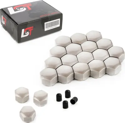 Produktbild von 20x Radschrauben Kappen 16 mm grau rund für MAZDA HONDA TOYOTA SUZUKI MITSUBISHI
