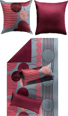 Produktbild von Erwin Müller Wendebettwäsche rot-grau 1x 135x220 cm + 1x 40x80 cm