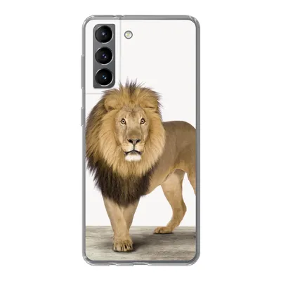 Produktbild von MuchoWow® Handyhülle Schutzhülle Hülle für Samsung Galaxy S21 Jungen - Löwe - Tiere - Kinder - Mädchen Silikon Softcase Handy Hülle - Softcase