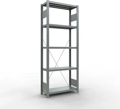 Produktbild von Schulte Fachbodenregal MULTIplus250 Stecksystem | Grundregal | HxBxT 200x75x30cm | 5 Ebenen | Fachlast 250kg | Verzinkt