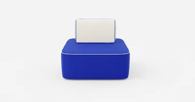 Obrázek produktu pro Moderní křeslo v modré barvě, minimalistický styl, vodoodpudivá látka