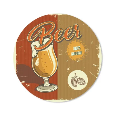 Produktbild von MuchoWow® Mauspad Mousepad Mancave - Bier - Glas - Vintage 20x20 cm - Mousepads - Maus Mat - Pad - Mausunterlage - Schreibtischmatte