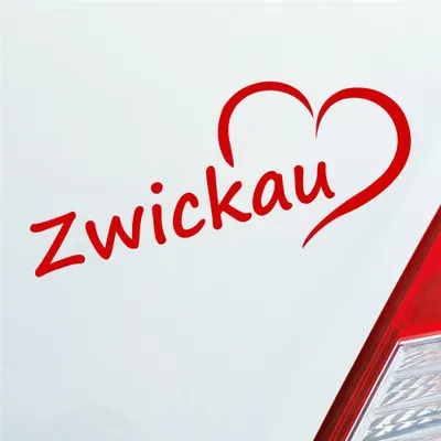 Produktbild von Auto Aufkleber Zwickau Herz Stadt City Liebe Love Heimat 19x8 cm Rot Sticker Heckscheibenaufkleber