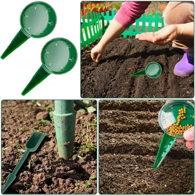 Produktbild von 7-teiliger Set Saatgutverteilern und Pflanzhilfen, verstellbar, 12-Loch, für Gemüse und Blumen