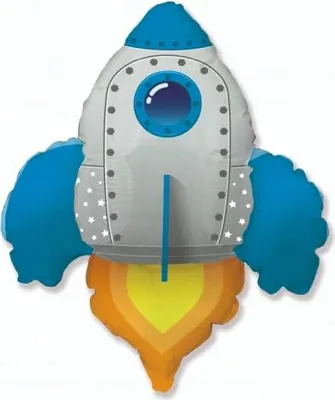 Produktbild von 24 Zoll FX-Folienballon - Rakete (Blau)