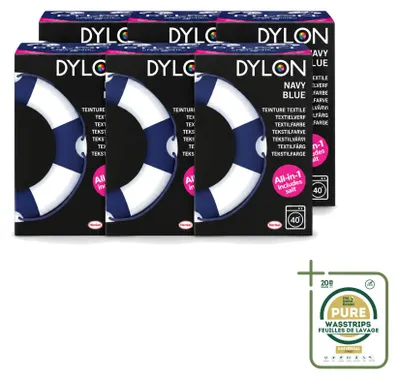 Zdjęcie produktu dla 6 sztuk farby do tkanin Dylon All-in-One - kolor granatowy - 350g - zestaw ekonomiczny