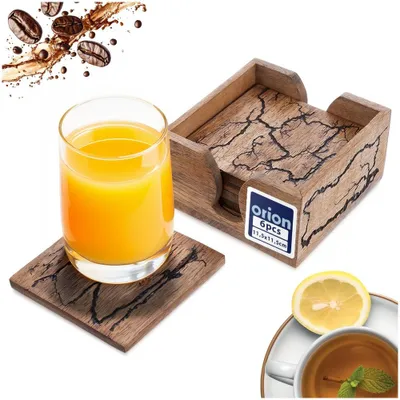Image de Supports en bois pour tasses, modèle MANGO, lot de 6.