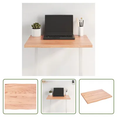Produktbild von The Living Store Tischplatte 60x50x2 cm Massivholz Eiche Behandelt Baumkante