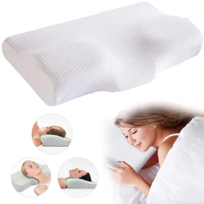 Produktbild von Ergonomisches Seitenschläferkissen aus Memory Foam, Nackenkissen mit Nacken- und Schulterstützung, für Seiten-, Rücken- und Bauchschläfer