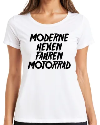 Immagine prodotto di MODERN HEXEN FAHREN MOTORRAD Bikerin Motorradfan Gothic Biker Maglietta da donna, bianco, M