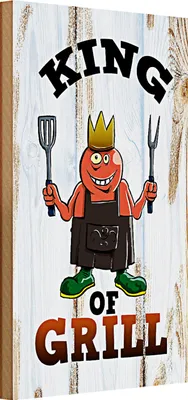 Produktbild von Holzschild Spruch Hinweis 20x30cm King of Grill