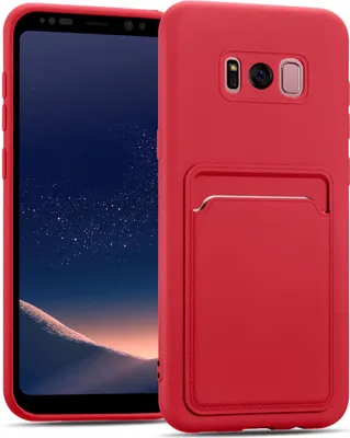 Produktbild von Conie Schutzhülle für Samsung Galaxy S8 Plus mit Kartenfach Tasche Case Cover Bumper Silikon Hülle in Rot