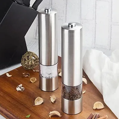 Produktbild von Elektrische Salz und Pfeffermühle Set 2 PCS Automatische elektrische Salz- oder Pfeffermühle-Mühle-Satz Edelstahl
