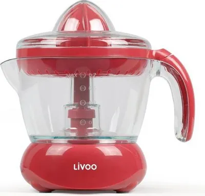 Image de Presse-agrumes électrique LIVOO DOD131RC, 25 W, 700 ml, 2 cônes (grand et petit), Rouge