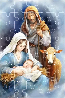 Immagine prodotto di Puzzle religioso per bambini Sacra Famiglia a Natale 40 pezzi 13x20 cm