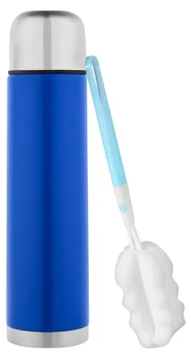 Thermosflasche 1 l, Edelstahl, vakuumisoliert, mit Trinkbecher