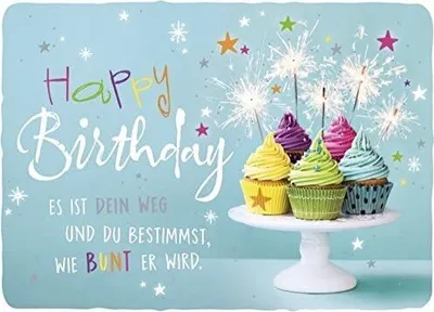 Produktbild von DeCoArt... 1 A5 Grosse Grüsse Geburtstagskarte Es ist Dein Weg und Du bestimmst wie bunt 17x 23 cm mit Umschlag