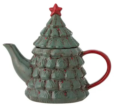 Produktbild von Bloomingville Teekanne ELVION Grün TANNENBAUM mit Teesieb 600 ml
