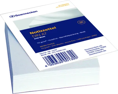 Immagine prodotto di Soennecken Zettelboxeinlage 1147 DIN A7 blanko 200 Bl./Pack.