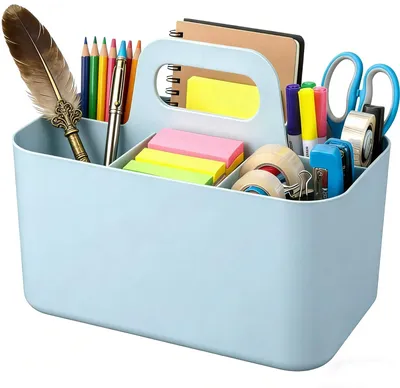 Organizer-Mand 5 Fächer mit Griff, stapelbar, blau