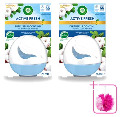 Zdjęcie produktu dla 2 sztuki odświeżacza powietrza Air Wick Deco Sphere, zapach bawełny, pojemność 75 ml - zestaw ekonomiczny