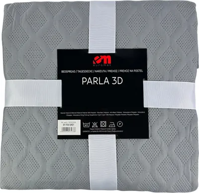 Produktbild von Tagesdecke Steppdecke Bettüberwurf Parla 3D Grau 220x240 cm + 2x 40x40 cm