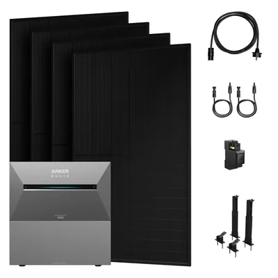 Produktbild von Anker SOLIX Solarbank 3 E2700 Pro und BP2700 Erweiterungsakku mit 2000W Solarmodule, Smarter Zähler und  4x Fassaden/Flachdach Halterung, 0% VAT