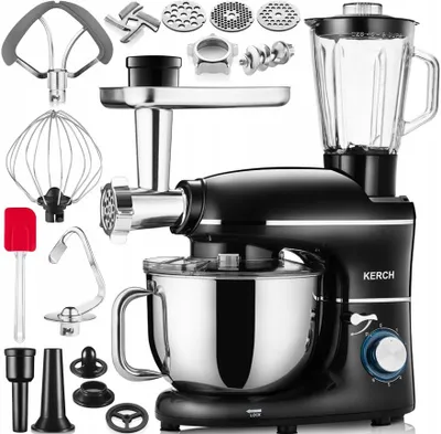 Zdjęcie produktu dla Robot kuchenny Planet Küchenmaschine, model Kerch Rotary, kolor czarny, pojemność 6,2 litra, akcesoria 5DGM3-WUQ