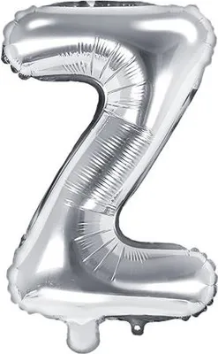 Produktbild von Folienballon Buchstabe „Z“, 35cm, silber (1 Karton / 50 Stück)