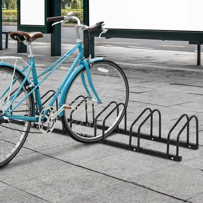 Produktbild von Fahrradständer 6 Fahrräder wetterfest, Mehrfachständer erweiterbar, Stahl, Schwarz | 179 x 33 x 27 cm | Reifen bis 65 mm | Wand- & Bodenmontage