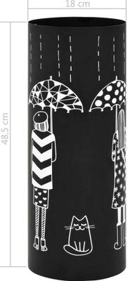 vidaXL Regenschirmständer Frauen-Design Stahl Schwarz