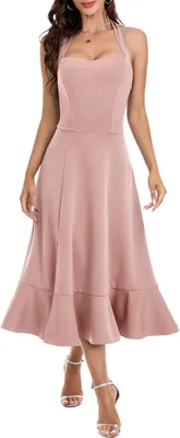 Obrázek produktu pro Plesové Koktejlové Šaty Elegantní Vzdušné Rozšířené Růžové L