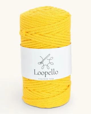 Obrázek produktu pro Loopello bavlněný provázek, průměr 5 mm, délka 100 m – tmavě žlutý