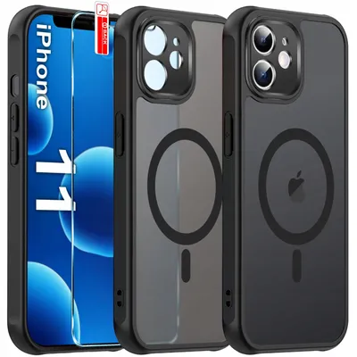 Produktbild von Mattschwarzes Magnet-Case für das iPhone 11 | Für MagSafe, strapazierfähig + Glas