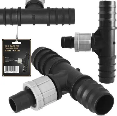 Productafbeelding van T-stuk voor druppelslang – Irrigatiekoppeling voor tuin en tuinieraccessoires