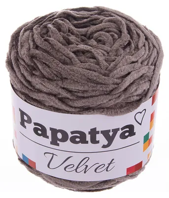600g Strickgarn Papatya Velvet Chenille-Strickgarn 01 beigegrau