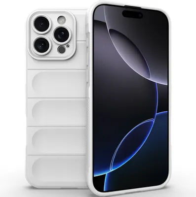 Produktbild von Handyhülle für iPhone 16 Pro Weich TPU Silikon Stossfest Anti-rutsch Hülle Weiß