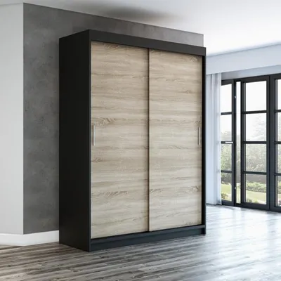 Produktbild von Schwebetürenschrank, 2-türig Schrank 160 cm mit Spiegel PAX