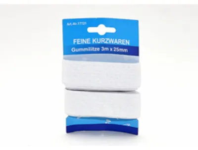 Obrázok produktu pre Gumová šnúra 3 m x 2,5 cm, biela
