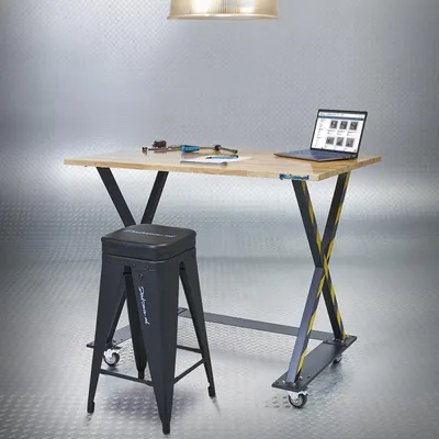 Productafbeelding van Industriële werktafel 120 cm en werkplaatskruk