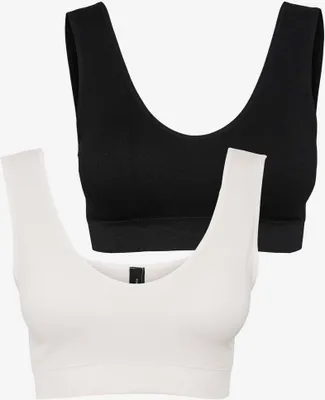 Produktbild von Bustier BH mit Cups 2-er Stück Pack ohne Bügel Ripp Soft Bra Top VMAGNES | M-L