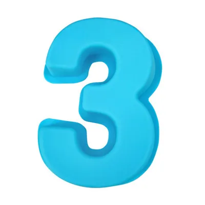 Produktbild von Flexibler Kuchenform Nicht-Stick Silikon Klar Textur 3D-Zahlen Backform Home Decor Decor-Blau 3