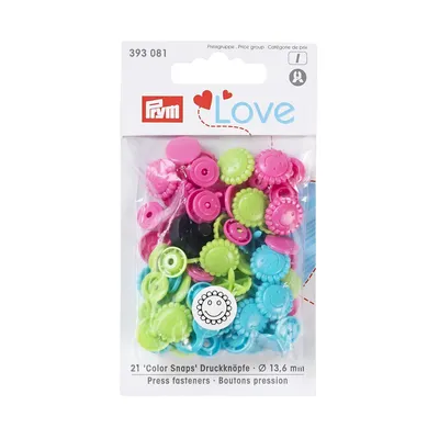 Obrázek produktu pro Prym Love press cvoček barevný květ 13,6mm tyrkysová/zelená/růžová