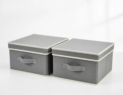 Aufbewahrungsboxen mit Deckel, 2er-Set, 25x25x18 cm, faltbar